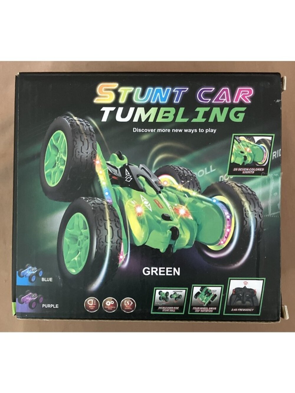 Tumbling Remote Control Stunt Car Double Sided for Rolling & Tumbling Green New